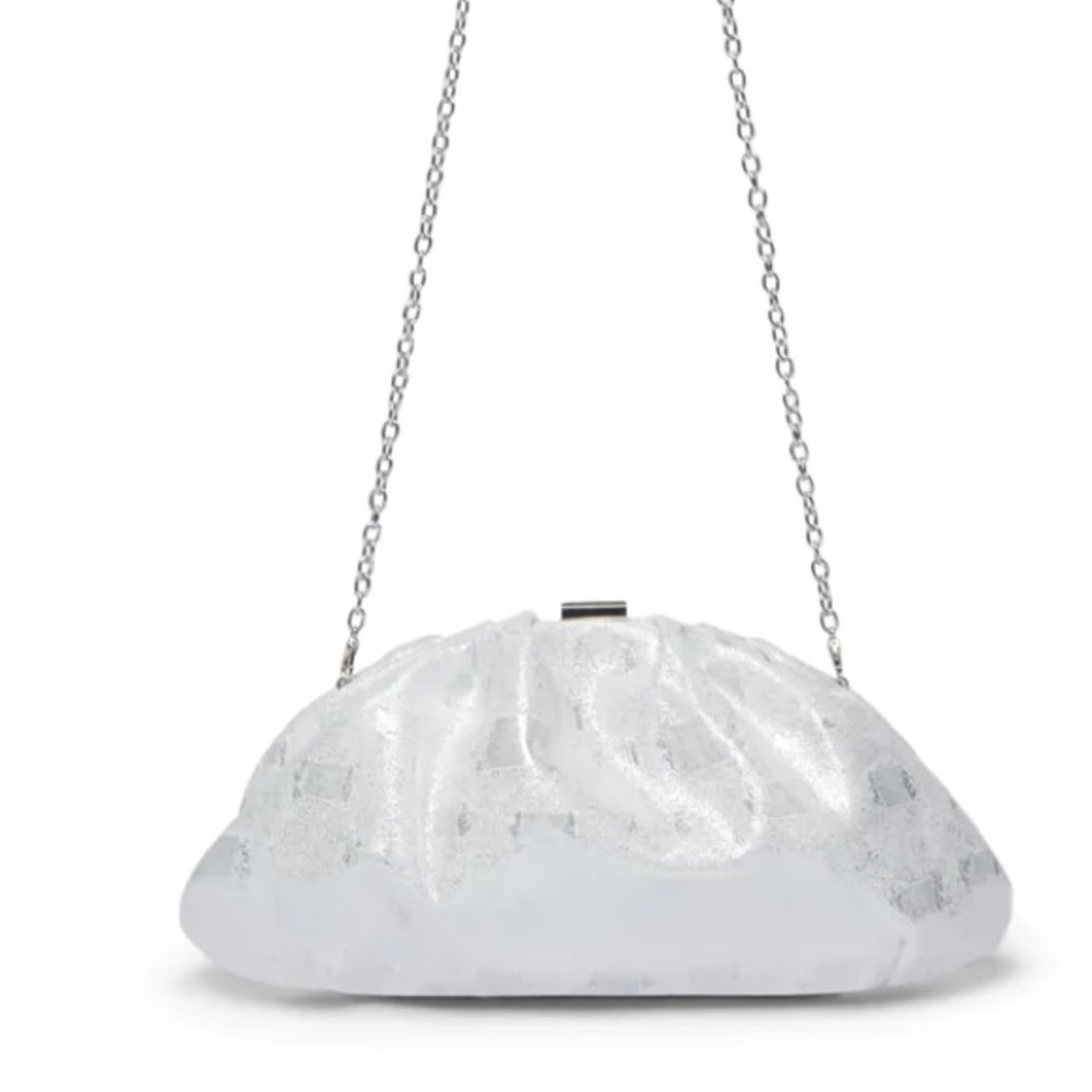 42 Gold - 7018 Silver Clutch with Chain NWT